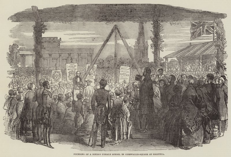 Fondazione di una Scuola Femminile Indù a Cornwallis-Square a Calcutta da English School