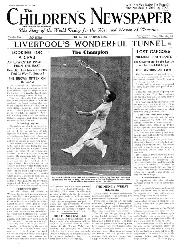 Fred Perry, prima pagina di 