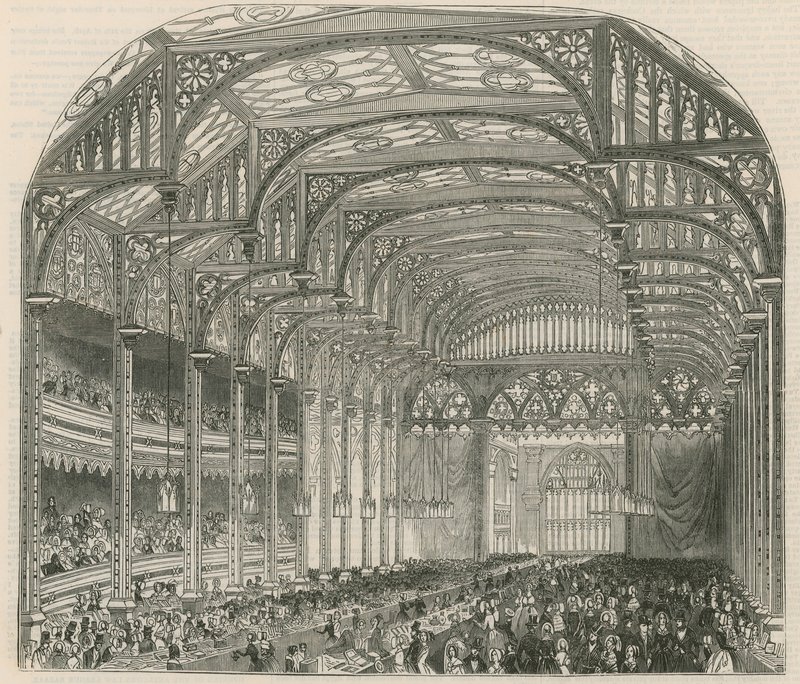 Bazar del libero scambio, Covent Garden Theatre, Londra da English School