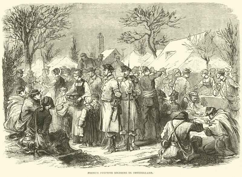 Soldati fuggitivi francesi in Svizzera, novembre 1870 da English School