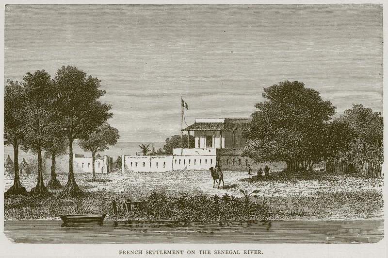 Insediamento francese sul fiume Senegal, illustrazione da Illustrated Travels, c.1880 da English School