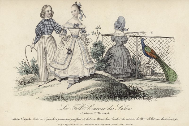 Moda dei bambini francesi, XIX secolo da English School