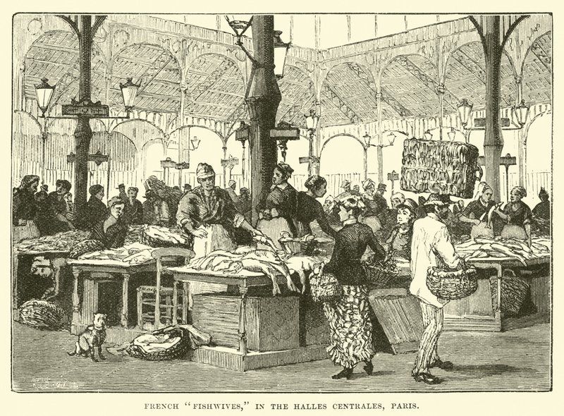 Pescivendole francesi, nelle Halles Centrales, Parigi da English School
