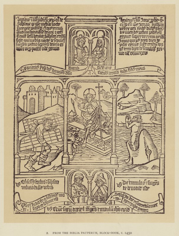 Dalla Biblia Pauperum, Block-Book, c 1450 (litografia) da English School