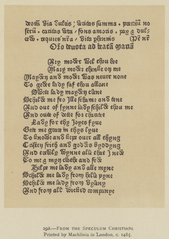 Dal Speculum Christiani, stampato da Machlinia a Londra, c 1485 (litografia) da English School