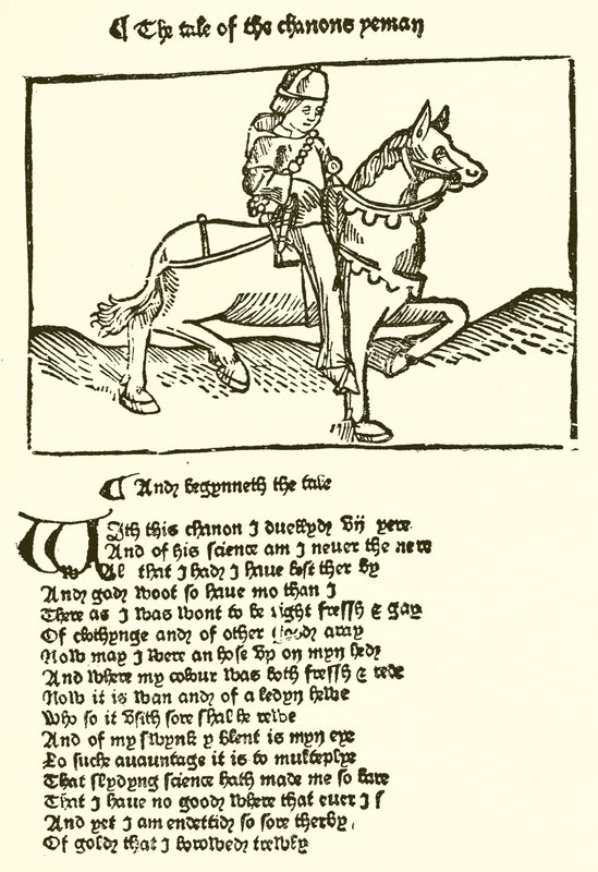 Dalla seconda edizione dei Racconti di Canterbury di Chaucer stampata da Caxton da English School