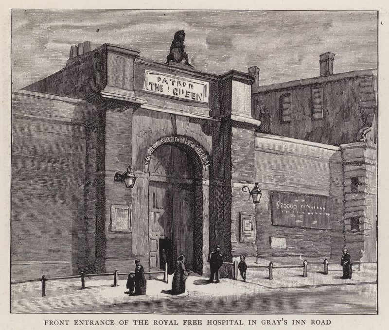 Ingresso principale del Royal Free Hospital, Gray