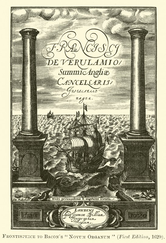 Frontespizio del Novum Organum di Bacone da English School