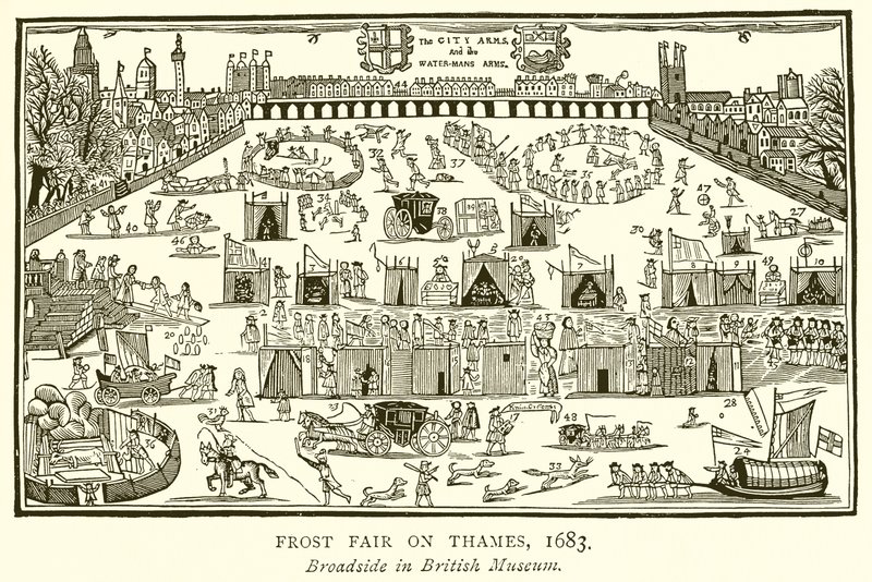 Fiera del Gelo sul Tamigi, 1683 da English School