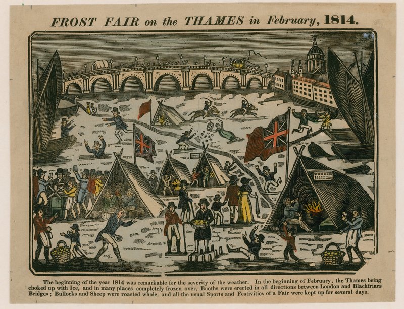 Frost Fair sul Tamigi, 1814 da English School