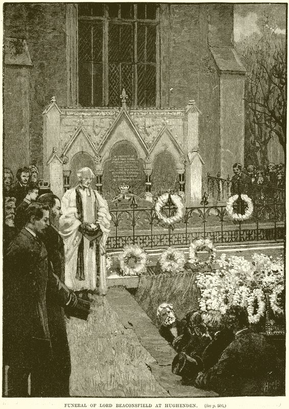 Il funerale di Lord Beaconsfield a Hughenden da English School