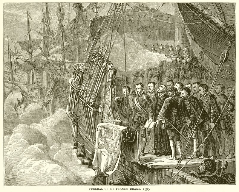 Funerale di Sir Francis Drake, 1595 da English School