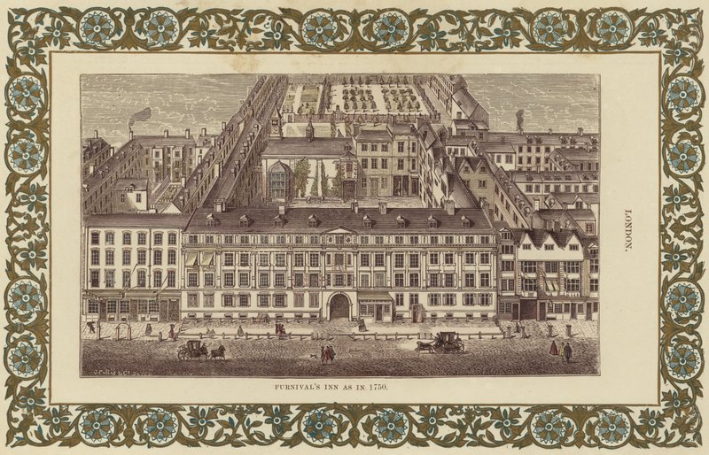 Furnivals Inn nel 1750 da English School