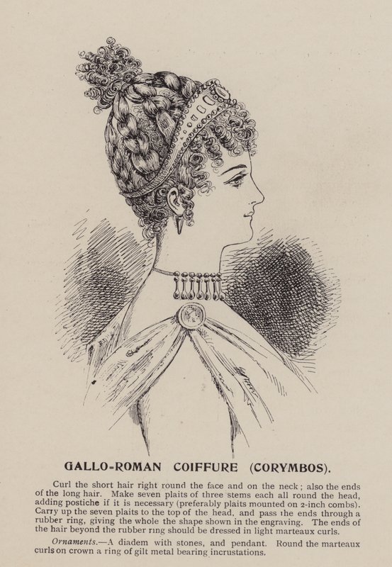 Coiffure gallo-romana, Corymbos (incisione) da English School