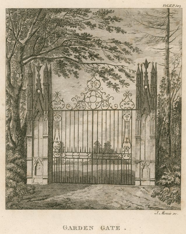 Cancello del giardino a Strawberry Hill, Twickenham, Londra da English School