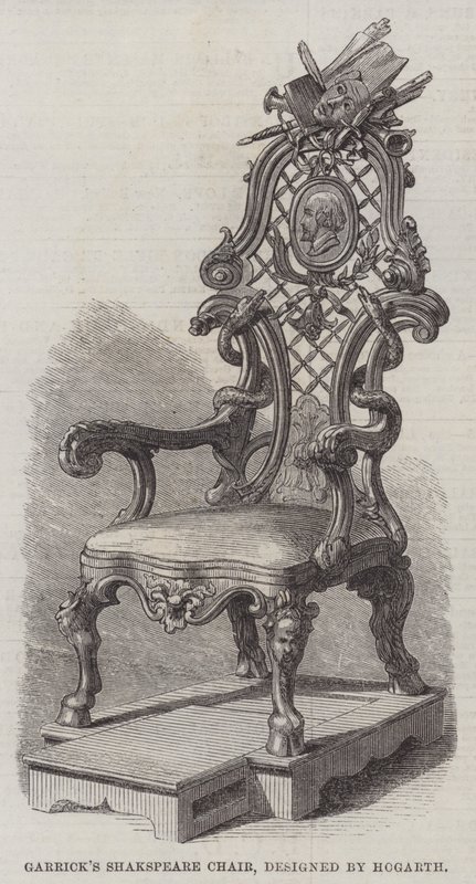 La Sedia di Shakespeare di Garrick, disegnata da Hogarth da English School