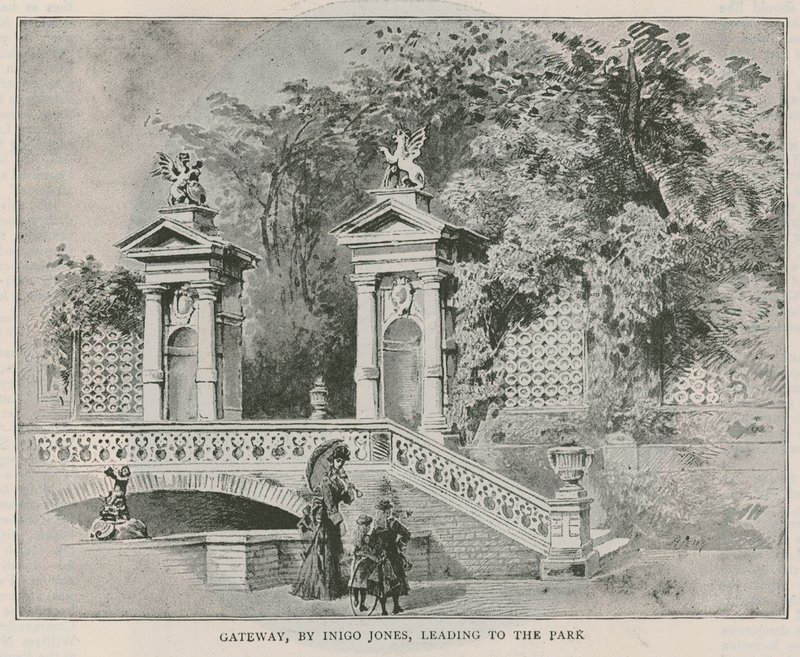 Portale, di Inigo Jones, che conduce al parco, Holland House da English School