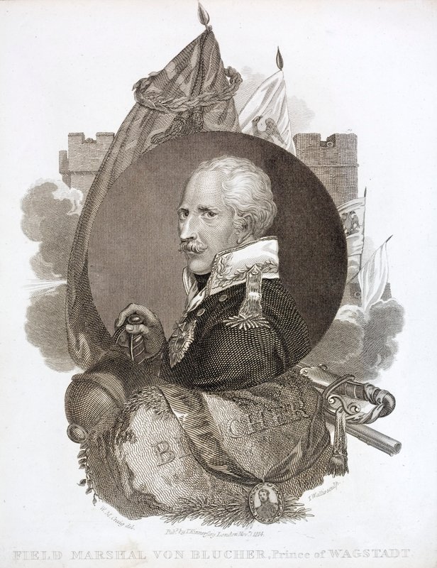 Gebhard von Blucher, Maresciallo di Campo prussiano (incisione) da English School
