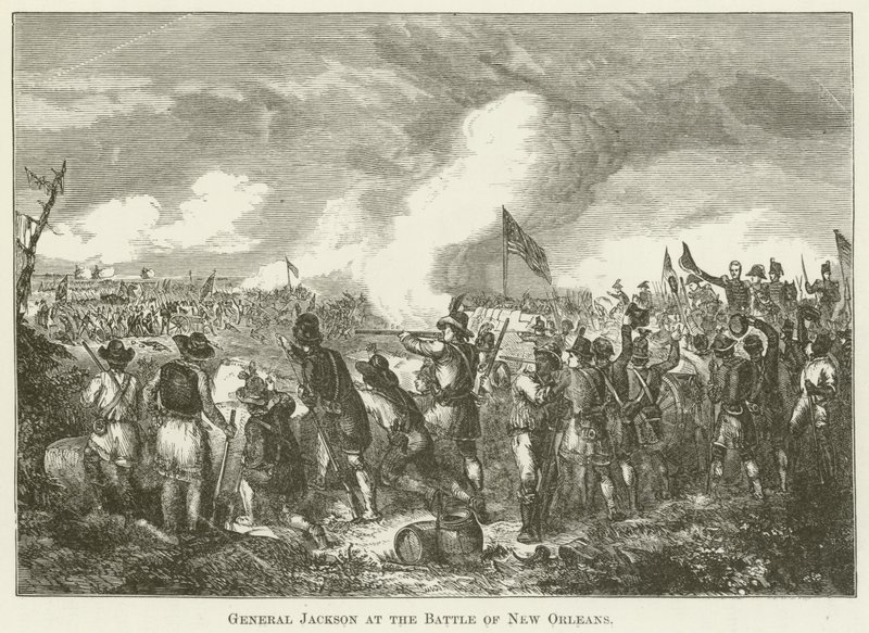 Generale Jackson alla battaglia di New Orleans da English School