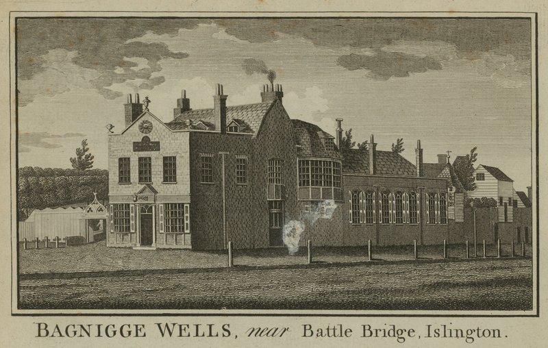 Vista generale di Bagnigge Wells da English School