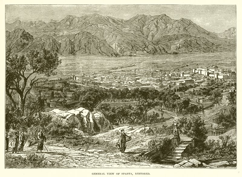 Veduta generale di Sparta, restaurata da English School