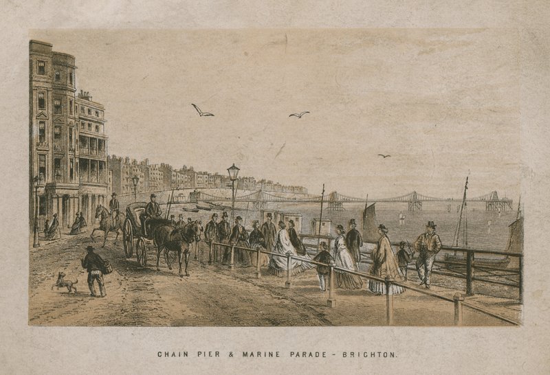 Vista generale del Molo a Catena e del Marine Parade a Brighton da English School