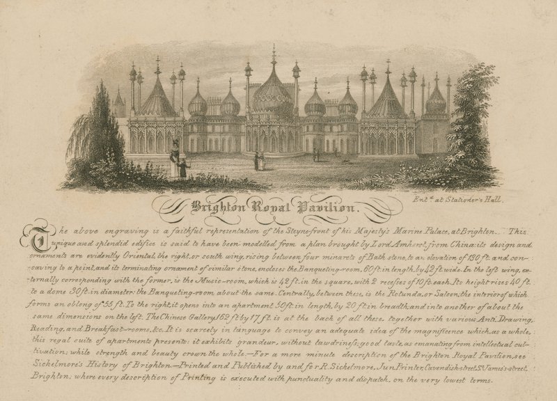 Vista generale del Royal Pavilion a Brighton da English School
