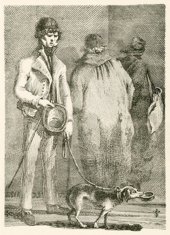 George Dyball, un mendicante cieco di notevole notorietà, e il suo cane Nelson da English School