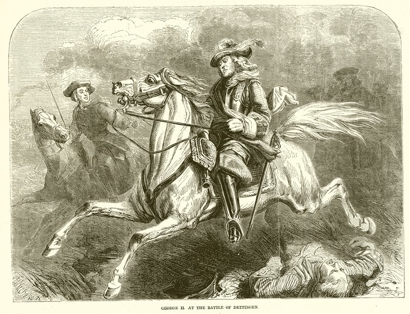 Giorgio II alla battaglia di Dettingen da English School