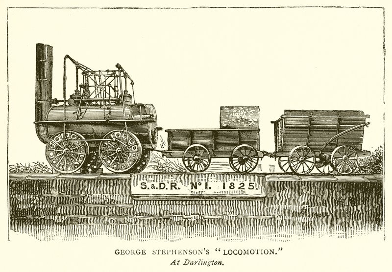 Locomotiva di George Stephenson a Darlington da English School