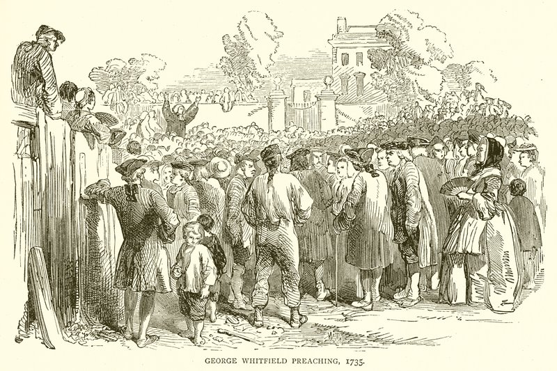George Whitfield Predica, 1735 da English School