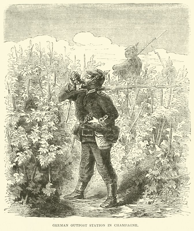 Stazione di avamposto tedesca in Champagne, settembre 1870 da English School