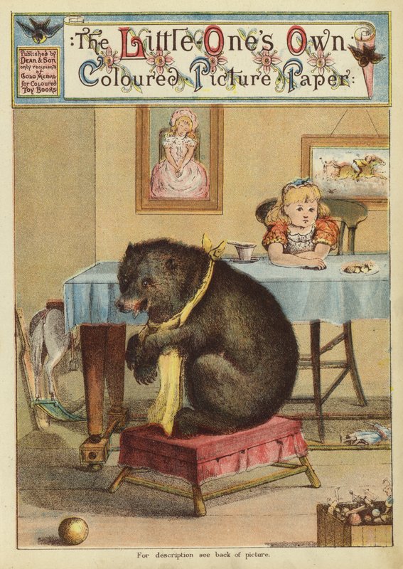 Ragazza al tavolo con un orso da English School