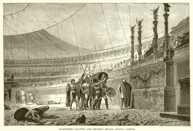 Gladiatori che salutano l