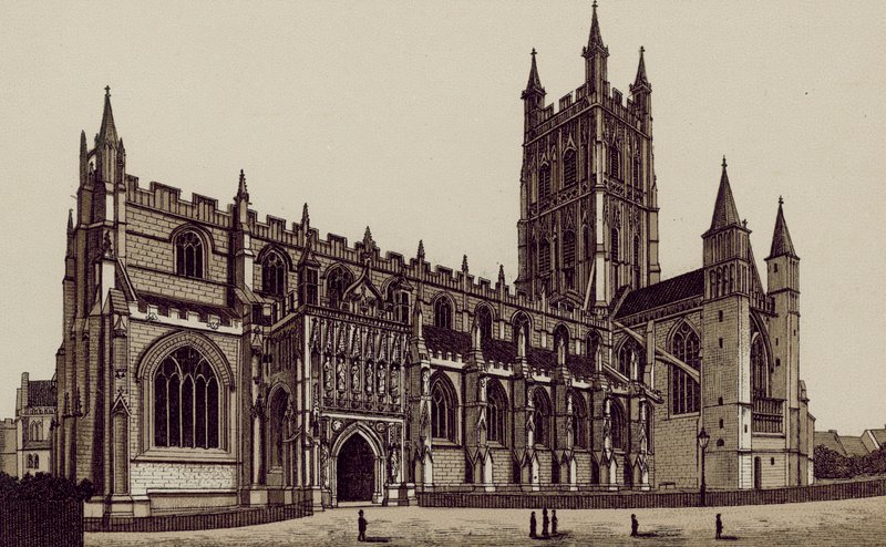 Cattedrale di Gloucester, da sud-ovest da English School