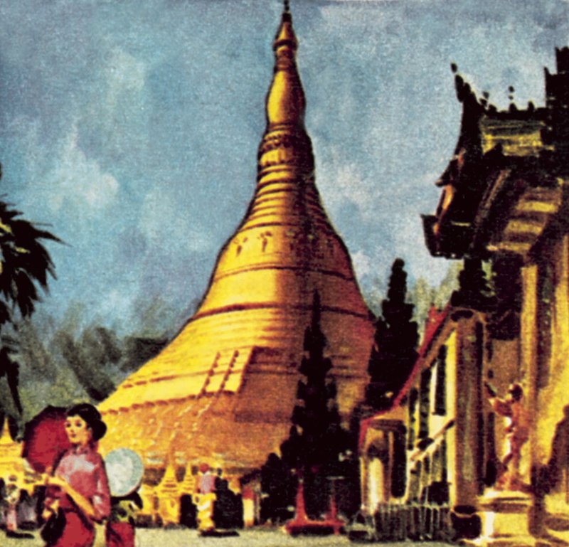 Pagoda dorata a Rangoon da English School