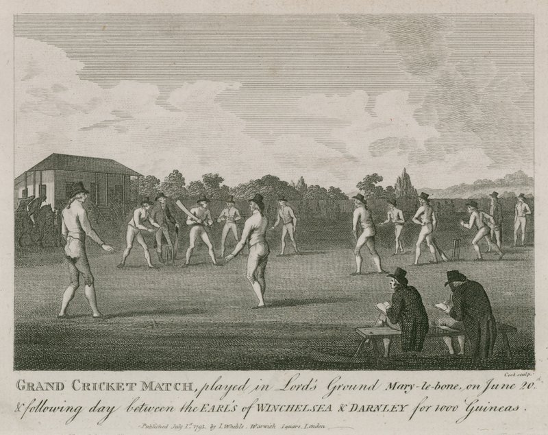 Grande partita di cricket giocata al Lords Ground, Marylebone, Londra da English School