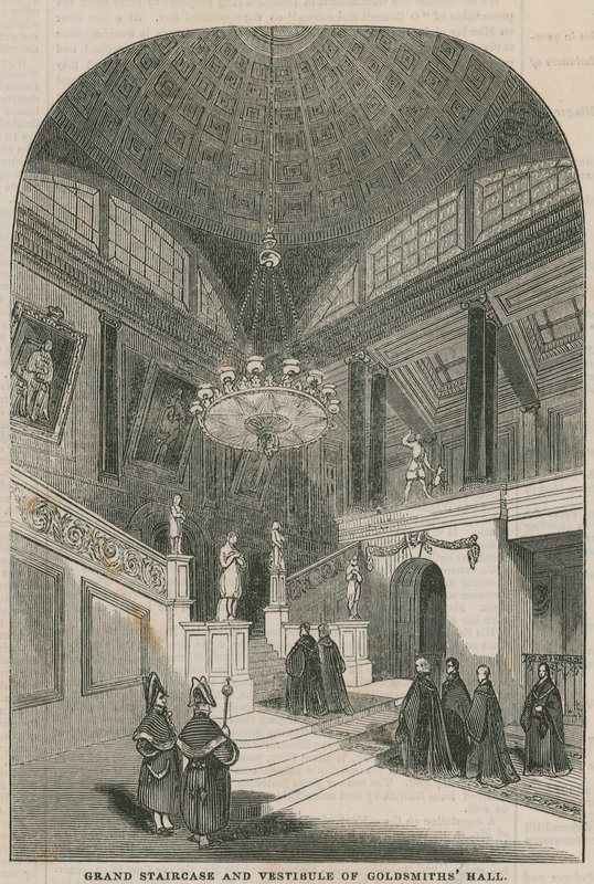 Grande scala e vestibolo di Goldsmiths Hall da English School