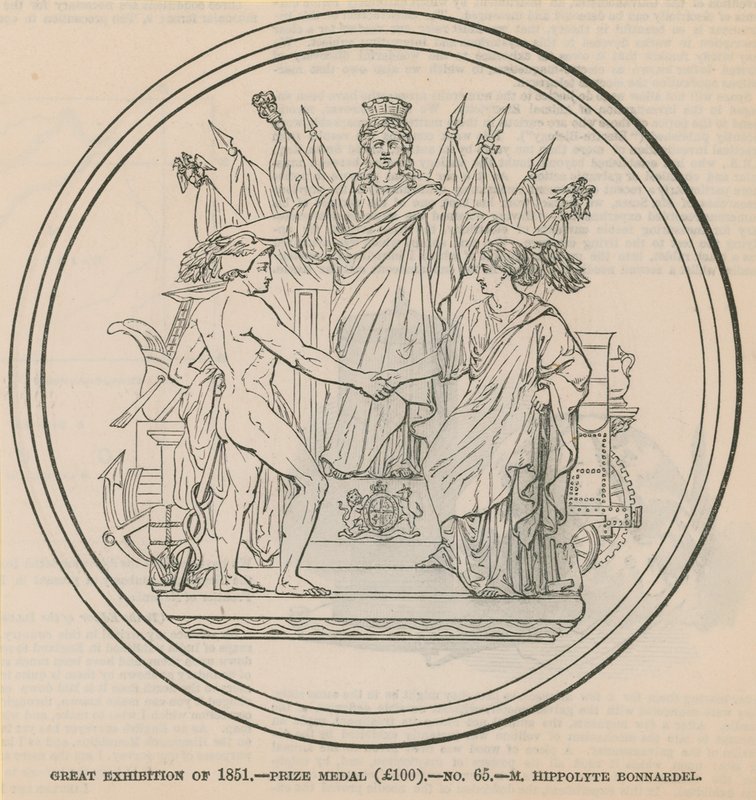 Grande Esposizione del 1851 - medaglia del premio (£100), assegnata a M Hippolyte Bonnardel da English School
