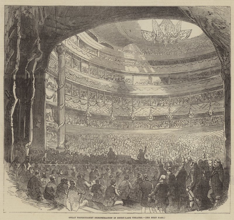Grande dimostrazione protezionista al Drury-Lane Theatre da English School