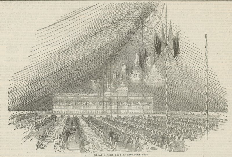 Grande tenda per la cena a Highbury Barn da English School