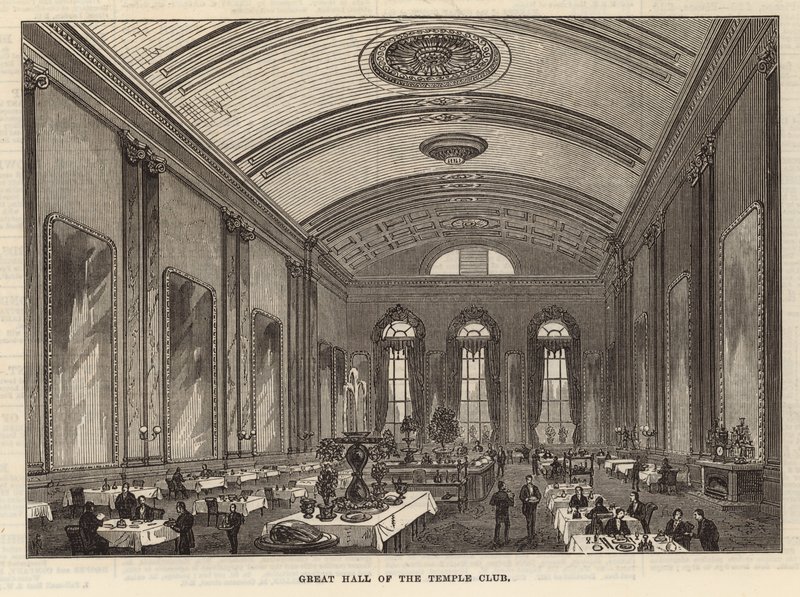 Grande sala del Temple Club, Londra da English School
