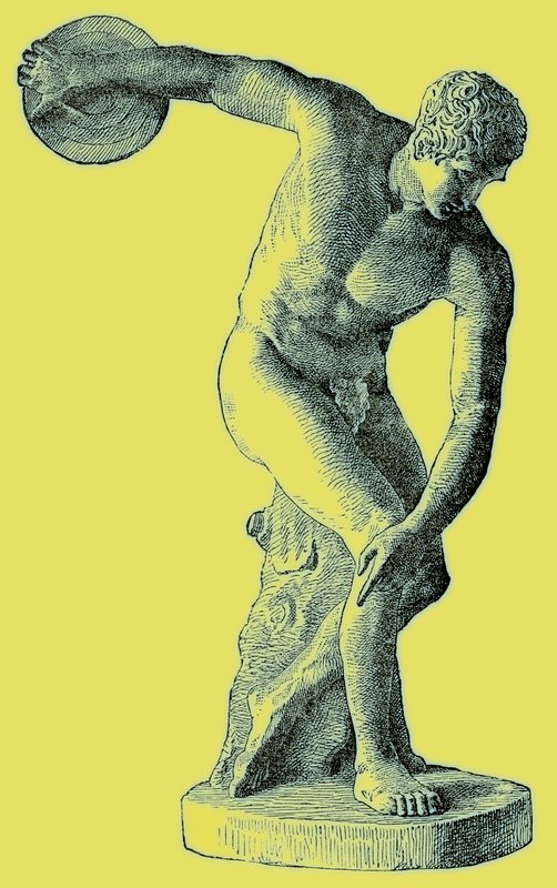 Atleta greco che lancia il disco, illustrazione da Cassells Illustrated Universal History di Edward Ollier, 1890 (immagine digitalmente migliorata) da English School
