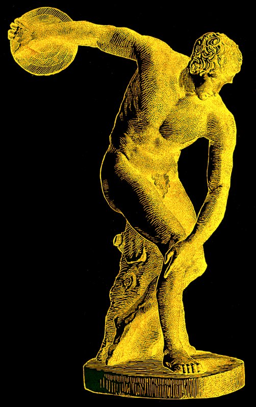 Atleta greco che lancia il disco, illustrazione da Cassells Illustrated Universal History di Edward Ollier, 1890 (immagine digitalmente migliorata) da English School