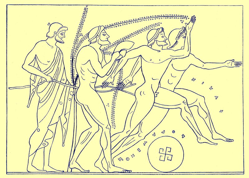 Corridori greci, illustrazione per Olympia di Adolf Boetticher, 1886 da English School