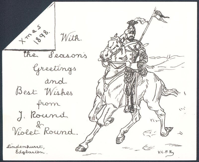 Guardia a cavallo, cartolina di Natale da English School