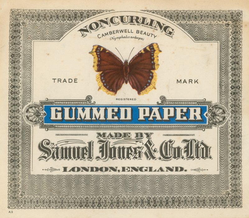 Carta gommata, prodotta da Samuel Jones & Co Ltd, Londra da English School