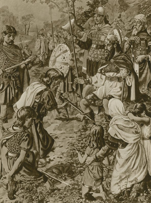 Sottomissione di Guthrum ad Alfredo il Grande da English School