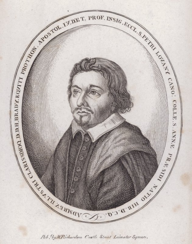 H Brady, editore inglese di un libro sul diritto canonico alla fine del XVII secolo (incisione) da English School