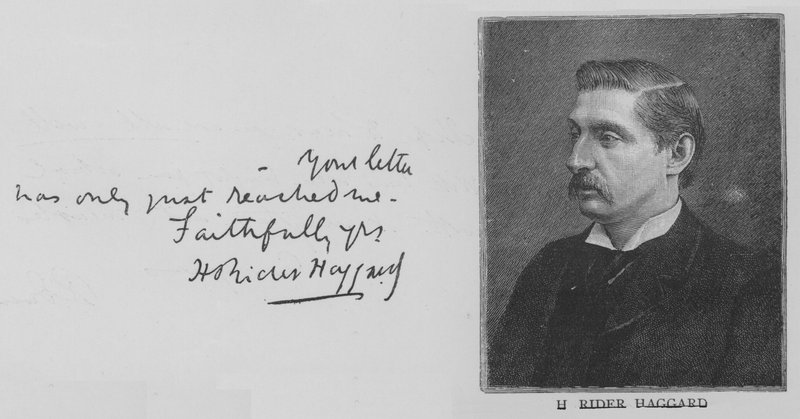 H Rider Haggard (incisione) da English School